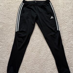 Adidas Black Joggers with 3 White Stripes